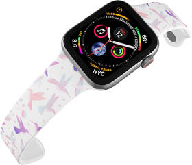 Řemínek Mi-Band na Apple Watch 42/44/45/49 mm - motiv Kolibříci, bílý 

 obrázek produktu 3 z 3