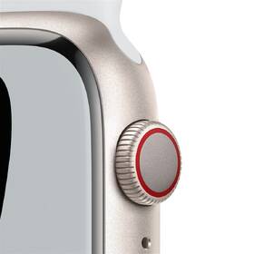 Chytré hodinky Apple GPS + Cellular, 45mm pouzdro z hvězdně bílého hliníku - platinový / černý sportovní řemínek 

 obrázek produktu 1 z 2