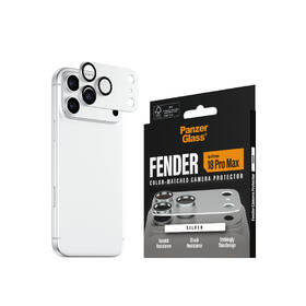 Tvrzené sklo PanzerGlass FENDER na Apple iPhone 18 Pro Max, ochranný hliníkový prvek fotoaparátu stříbrné

 obrázek produktu 2 z 6