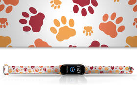 Řemínek Mi-Band na Xiaomi Mi Band 5/6 - motiv Kočičí tlapičky, bílý 

 obrázek produktu 1 z 3