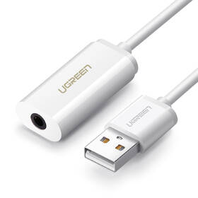 Redukce UGREEN USB/3,5mm Jack bílá barva
