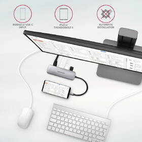 USB Hub Axagon USB 3.2 Gen 1 hub, 3x USB-A, HDMI 4k/30Hz, SD/microSD, kabel USB-C 20cm šedý

 obrázek produktu 4 z 8