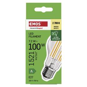 Žárovka LED EMOS Filament klasik, 7,2W, 1521lm, E27, teplá bílá 

 obrázek produktu 3 z 13