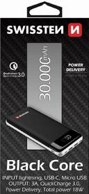 Powerbanka Swissten Black Core 30 000mAh, Micro USB/USB-C PD/Lightning, QC 3.0 černá

 obrázek produktu 1 z 1