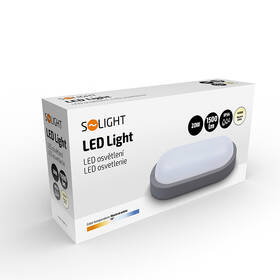Stropní svítidlo Solight oválné, 20W, 1500lm, 4000K, IP54 šedé

 obrázek produktu 9 z 9