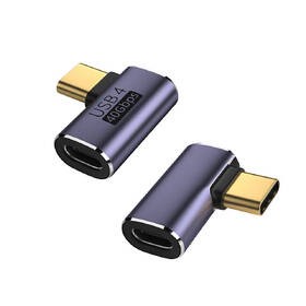 Redukce WG úhlový konektor 90 stupňů Type-C (male) to USB-C (female) černá barva
