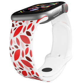 Řemínek Mi-Band na Apple Watch 38/40/41 mm - motiv Červené listy, bílý 

 obrázek produktu 2 z 3