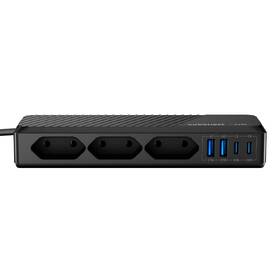 Kabel prodlužovací Cubenest SlimLine PowerStrip, 3xAC zásuvka, 2xUSB-A + 2x USB-C 33W, 1,5m černý

 obrázek produktu 1 z 7
