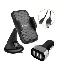 Držák na mobil GoGEN 3 v 1, držák na mobil, autonabíječka, micro USB kabel, kroucený, 1,2m černé

 obrázek produktu 1 z 6