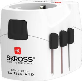 Cestovní adaptér SKROSS PRO Light USB World, UK+USA+Austrálie/Čína, 2x USB-A, vč. adaptéru 
