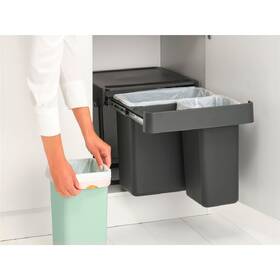 Odpadkový koš na tříděný odpad Brabantia Sort&Go, dark grey 

 obrázek produktu 12 z 15