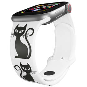 Řemínek Mi-Band na Apple Watch 42/44/45/49 mm - motiv Kočka, bílý 

 obrázek produktu 2 z 3