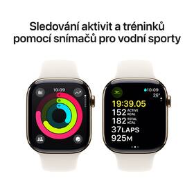 Chytré hodinky Apple GPS + Cellular 46mm pouzdro ze zlatého titanu - hvězdně bílý sportovní řemínek - S/M 

 obrázek produktu 3 z 8