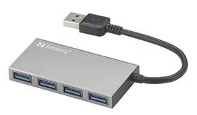USB Hub Sandberg USB 3.0 Pocket Hub 4-port stříbrný

 obrázek produktu 2 z 3