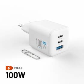 Nabíječka do sítě FIXED GAN Mini s 2 x USB-C / USB-A, 100W bílá

 obrázek produktu 1 z 9