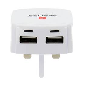 Cestovní adaptér SKROSS pro UK, 2100mA, 2x USB výstup bílý

 obrázek produktu 1 z 6