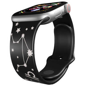 Řemínek Mi-Band na Apple Watch 42/44/45/49 mm - motiv Znamení zvěrokruhu Váhy, černý 

 obrázek produktu 2 z 3