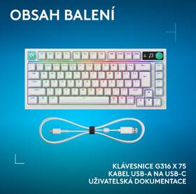 Klávesnice Logitech G316 X 75 - US INT'L layout bílá

 obrázek produktu 16 z 16