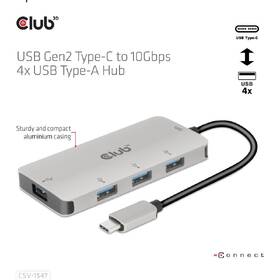 USB Hub Club3D USB-C Gen2 na 10Gbps 4x USB Type-A 

 obrázek produktu 3 z 5