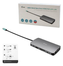 Dokovací stanice i-tec USB-C Metal Nano Dock HDMI/VGA, LAN, PD 100W + Charger 100W (bundle) 

 obrázek produktu 4 z 7