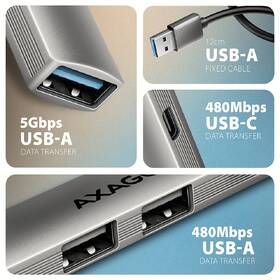 USB Hub Axagon ALU STRIP USB-A 4 port hliník

 obrázek produktu 2 z 4
