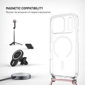 Kryt na mobil FIXED MagPure Neck s růžovou šňůrkou na krk na Apple iPhone 17 Pro/18 Pro růžový

 obrázek produktu 2 z 8