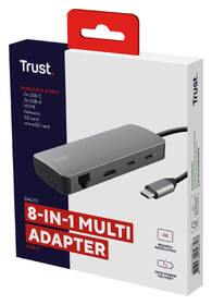 USB Hub Trust Dalyx 8v1 USB-C šedý

 obrázek produktu 9 z 16