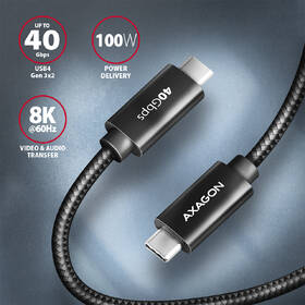 Kabel Axagon NewGEN+ kabel USB-C / USB-C, 1m, PD 100W, 8K HD, pletený černý

 obrázek produktu 1 z 7