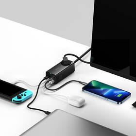 Nabíječka do sítě Baseus GaN3 Pro, 2x USB-C, 2x USB-A + AC 65W černá

 obrázek produktu 6 z 16