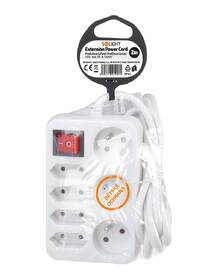 Kabel prodlužovací Solight 7x zásuvka (4x 2,5A + 3x 10A) vypínač, 2 m bílý

 obrázek produktu 1 z 1
