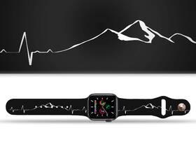 Řemínek Mi-Band na Apple Watch 42/44/45/49 mm - motiv Horské EKG, černý 

 obrázek produktu 1 z 3