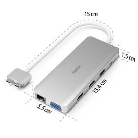 USB Hub Hama Connect2Mac, multiport, pro Apple MacBook Air a Pro 

 obrázek produktu 2 z 7