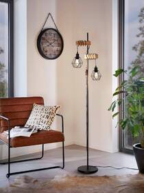 Stojací lampa Eglo Townshend 5 černá/dřevo

 obrázek produktu 2 z 2
