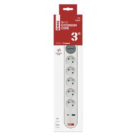 Kabel prodlužovací EMOS 5Z 3M S VYP.1,5MM+USB A+C šedý/bílý

 obrázek produktu 1 z 8