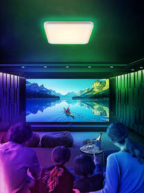 Stropní svítidlo IMMAX NEO LITE TUDO SMART s RGB podsvícením 40x40cm, 50W Wi-Fi, TUYA bílá barva
