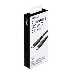 Kabel Celly USB-C/USB-C, opletený, 100 W, 2 m černý

 obrázek produktu 2 z 2