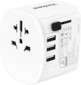 Cestovní adaptér YENKEE UN1 univerzální EU/UK/USA, 3x USB bílý

 obrázek produktu 4 z 5