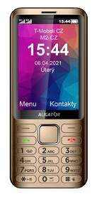 Mobilní telefon Aligator D950 Dual Sim zlatá barva
