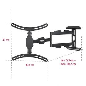 Držák TV Hama pohyblivý, pro úhlopříčky 32"-65", nosnost 25 kg černý

 obrázek produktu 10 z 16