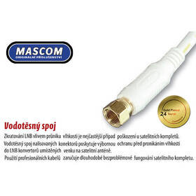 Koaxiální kabel Mascom F konektor, 1,5m bílý

 obrázek produktu 1 z 1