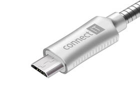 Kabel Connect IT Wirez Steel Knight USB/micro USB, ocelový, opletený, 1m stříbrný

 obrázek produktu 1 z 3