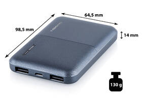 Powerbanka GoGEN 5000 mAh, metalická modrá

 obrázek produktu 1 z 6