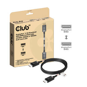 Kabel Club3D DisplayPort 2.1 / DisplayPort 2.1, 4K120Hz/10K60Hz, 1.6m černý

 obrázek produktu 2 z 3