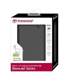 Box na HDD Transcend 25CK3 All-in-one, 2,5" SATA, USB 3.0 černá barva
