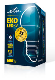 Žárovka LED ETA EKO LEDka mini globe 7W, E27, teplá bílá 

 obrázek produktu 3 z 3