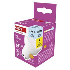Žárovka LED EMOS Classic MR16, GU10, 7W, studená bílá 

 obrázek produktu 3 z 3