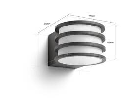 Venkovní svítidlo Philips Lucca Hue wall lantern A60 WCA tmavě šedé

 obrázek produktu 3 z 3
