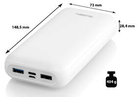 Powerbanka GoGEN 20000 mAh, USB-C PD 18W bílá

 obrázek produktu 1 z 7