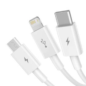 Kabel Baseus Superior 3v1 USB/microUSB+Lightning+USB-C, 3,5A, 1,5m bílý

 obrázek produktu 1 z 4