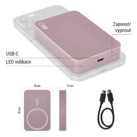 Powerbanka EMOS WI 1046, 10 000 mAh, 20 W+Wireless růžová

 obrázek produktu 18 z 19